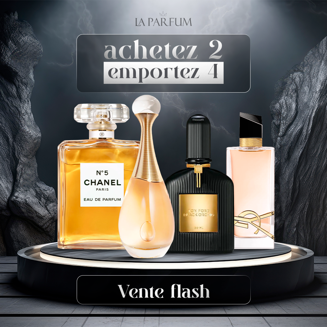 4 Parfums - CNHL N5, J'adore, TF Black Orchid, YSL Libre (ACHETEZ 2, RECEVEZ-EN 4)